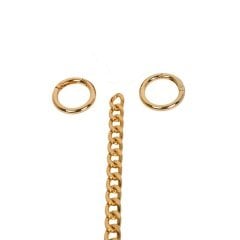 Nildenhobim Yaylı Halkalı Çanta Zincir Set  - Zincir 110 cm - Yaylı Halka Çap 2.5 cm