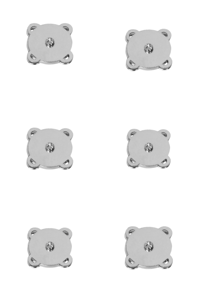 Nildenhobim Gümüş Renk Dikilebilir Mıknatıslı Çıt Çıt - Genişlik 2 cm ( 6 Adet )