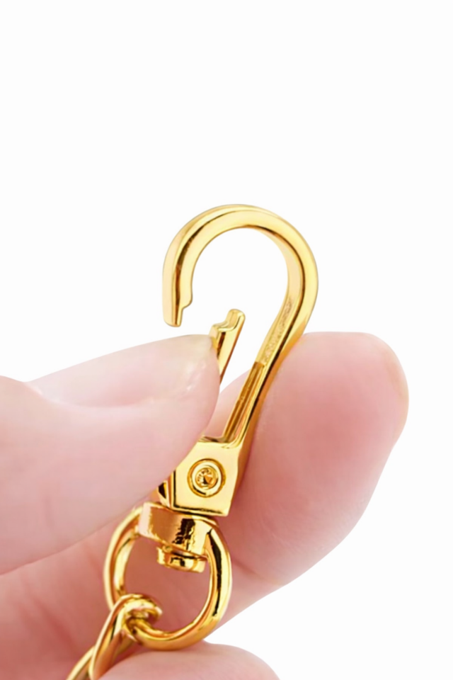 Papağan  Kancalı Altın Renk Zincirli  Çanta Zincir Set  -  Kancalar Dahil Zincir Uzunluk : 118 Cm