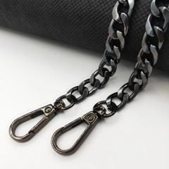 Papağan  Kancalı Antrasit  Renk Zincirli  Çanta Zincir Set  - Zincir Uzunluk : 110 cm