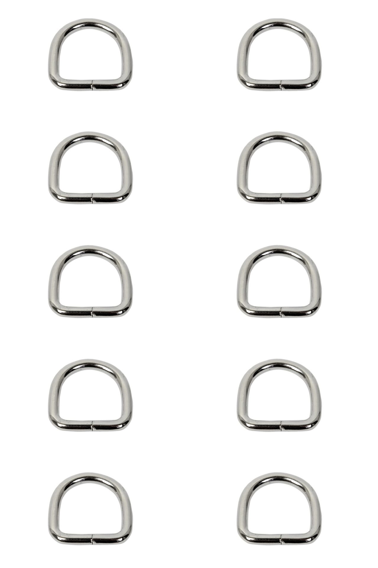 Nildenhobim Gümüş Renk D Halka - İç  Çap : 2 Cm ( 10 Adet )