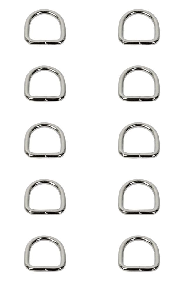 Nildenhobim Gümüş Renk D Halka - İç  Çap : 2 Cm ( 10 Adet )
