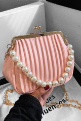 Nildenhobim Altın Renk Aksesuarlu İnci Model Çanta Sap