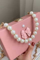 Nildenhobim Altın Renk Aksesuarlu İnci Model Çanta Sap