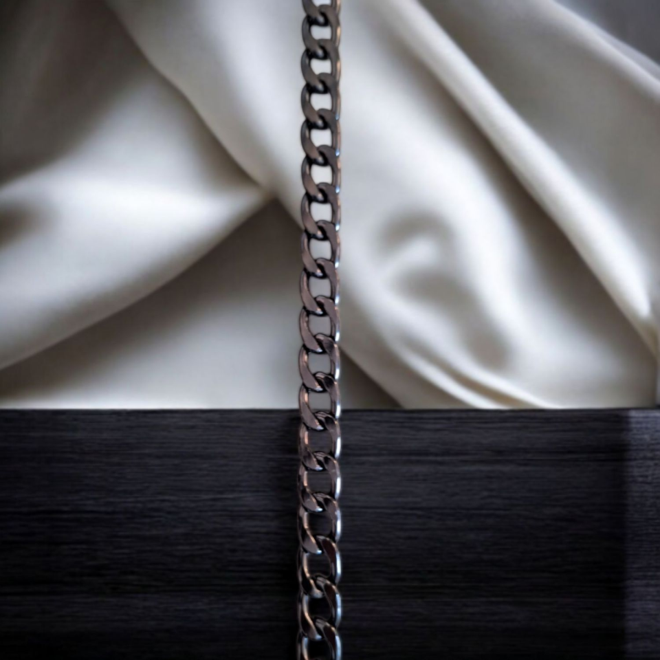 Nildenhobim Örgü ve Deri Çanta Zinciri - En : 11.5 Mm - Kalınlık :2.8 Mm Uzunluk : 1 Metre ( Antrasit )