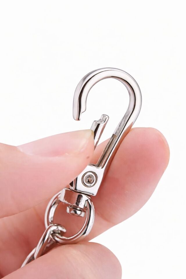 Nildenhobim Suni Derili Papağan Kancalı Altın Renk Zincirli Çanta Saplar - 115 Cm ( Kahverengi Deri )