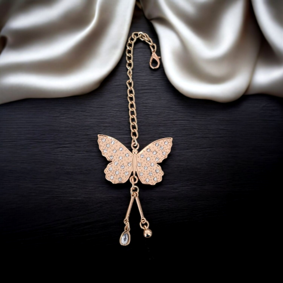 Nildenhobim Altın Renk Kelebek Model Çanta Süs