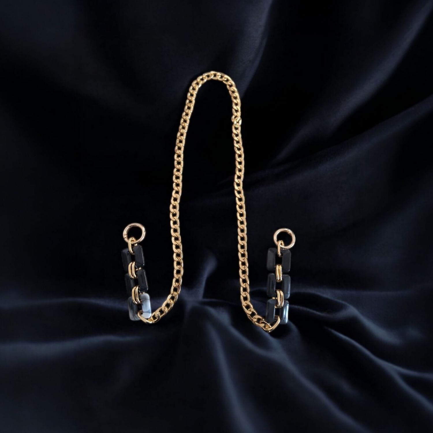 Nildenhobim Örgü Ve Deri Çantalar Için Akrilik Model Altın Renk Çanta Zinciri - 100 Cm - ( Siyah Akrilikli )