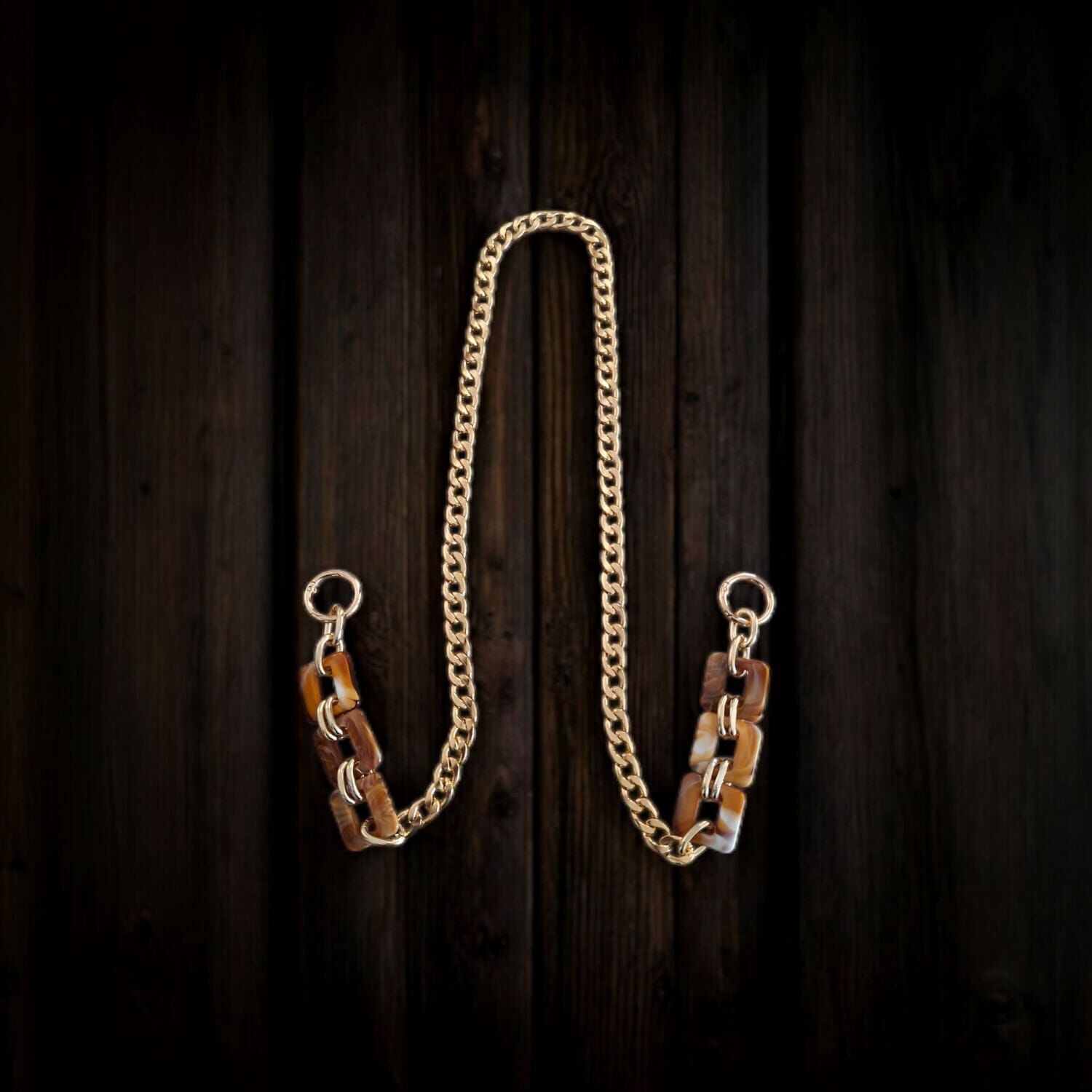 Nildenhobim Örgü Ve Deri Çantalar Için Akrilik Model Altın Renk Çanta Zinciri - 100 Cm- ( Taba - Kahverengi Akrilikli )