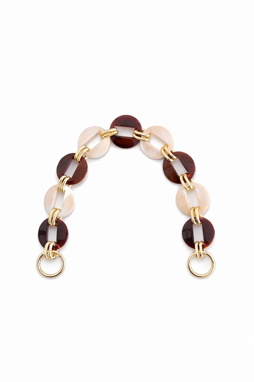 Nildenhobim Altın Renk Aksesuarlı Oval Akrilik Çanta Sapı / Çanta Önü Süs – 45 cm - Örgü ve Deri Çanta Uyumlu