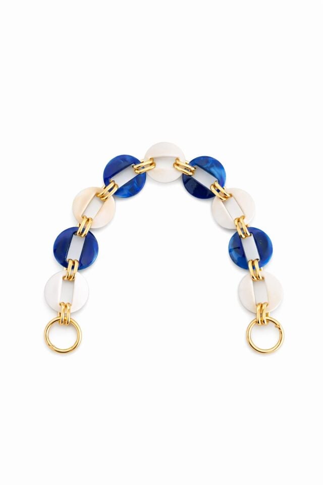 Nildenhobim Altın Renk Aksesuarlı Oval Akrilik Çanta Sapı / Çanta Önü Süs – 45 cm - Örgü ve Deri Çanta Uyumlu