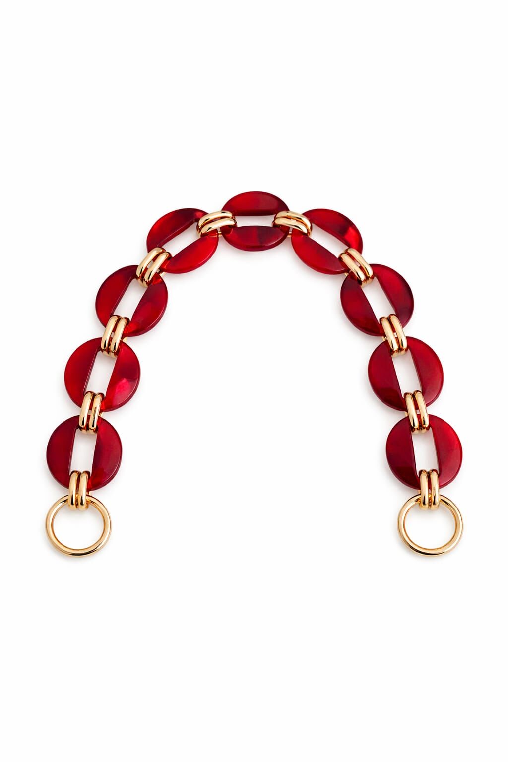 Nildenhobim Altın Renk Aksesuarlı Oval Akrilik Çanta Sapı / Çanta Önü Süs – 45 cm - Örgü ve Deri Çanta Uyumlu