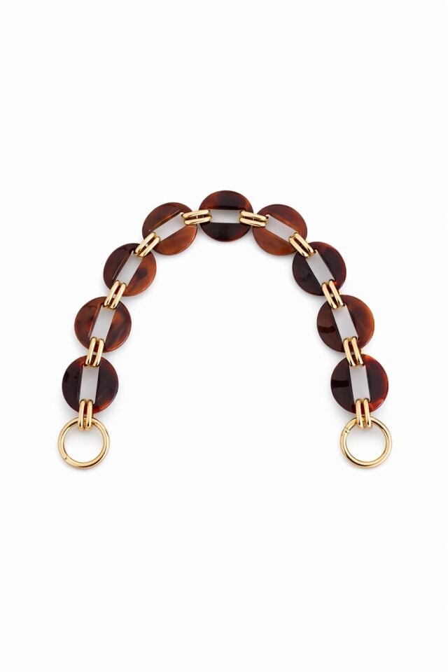 Nildenhobim Altın Renk Aksesuarlı Oval Akrilik Çanta Sapı / Çanta Önü Süs – 45 cm - Örgü ve Deri Çanta Uyumlu