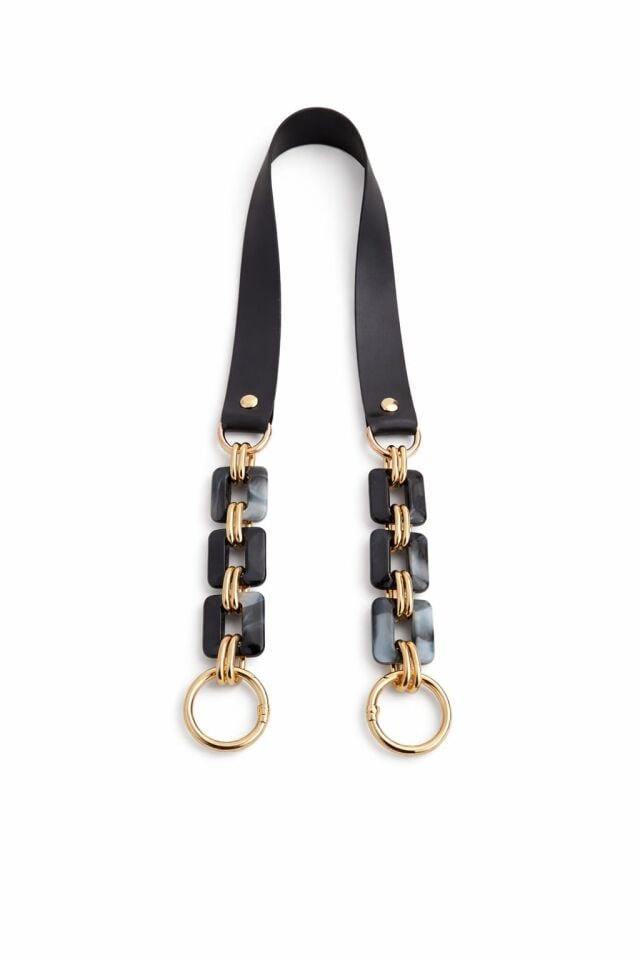 Nildenhobim Suni Derili Akrilik Kare Model Örgü ve Deri Çanta Sapları - 70 Cm (Altınrenk Aksesuar)