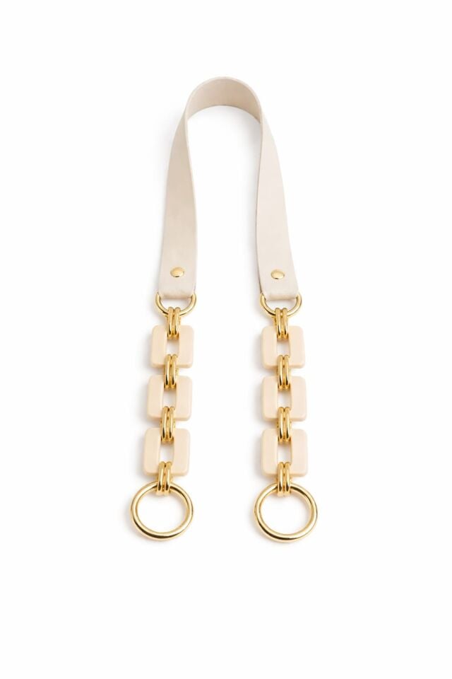 Nildenhobim Suni Derili Akrilik Kare Model Örgü ve Deri Çanta Sapları - 70 Cm (Altınrenk Aksesuar)